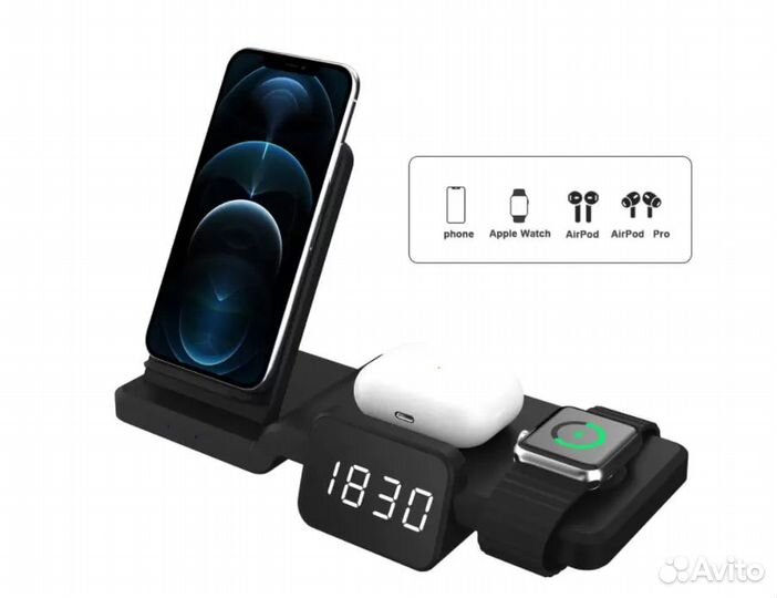 Беспроводное зарядное устройство 4 в 1 MyPads A158