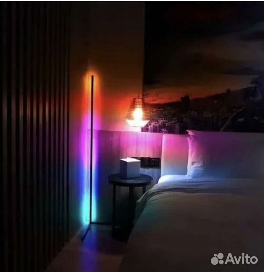 Напольный светодиодный угловой торшер 150см с пуль