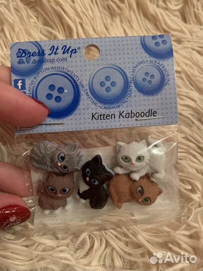 Декоративные пуговицы «Котики»