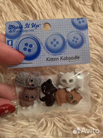 Декоративные пуговицы «Котики»