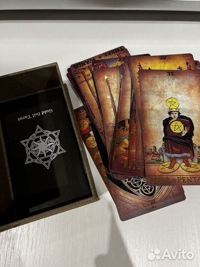 Карты Таро Райдера-Уейта Gold foil Tarot