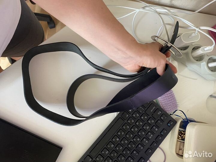 Ремень женский натуральная кожа черный