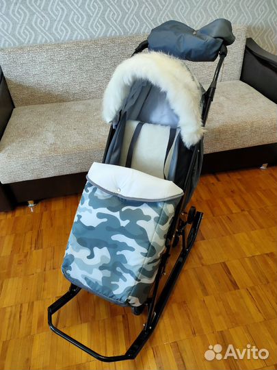 Санки-коляска Pikate Compact Military