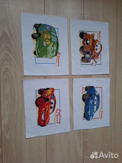 Тачки вышивка в детскую