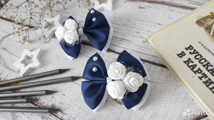 Школьные бантики ручной работы на 1 сентября