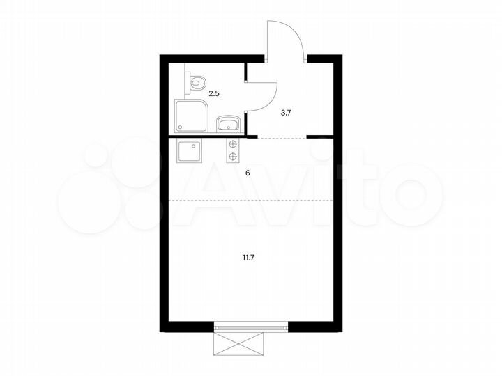 Квартира-студия, 23,9 м², 7/33 эт.