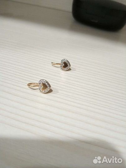 Серьги позолоченные
