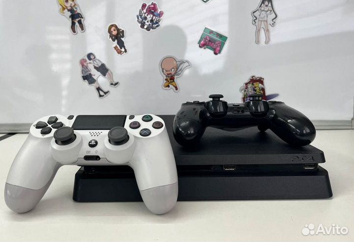 PS4 Slim 500гб (2 джоя, 50 игр, Гарантия, Обмен)