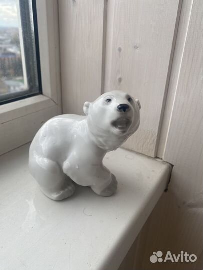 Медведь белый фарфоровый СССР