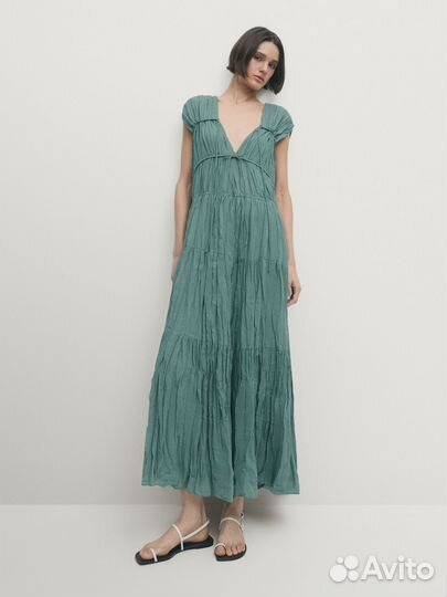 Платье из жатой ткани Massimo Dutti p.XS,S