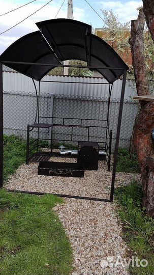 Мангал с печкой и крышей