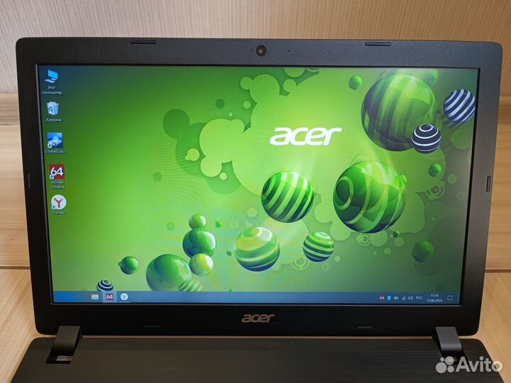 Ноутбук Acer 15.6 HD/i3-7020U/SSD-128/6 Гб DDR4/Во