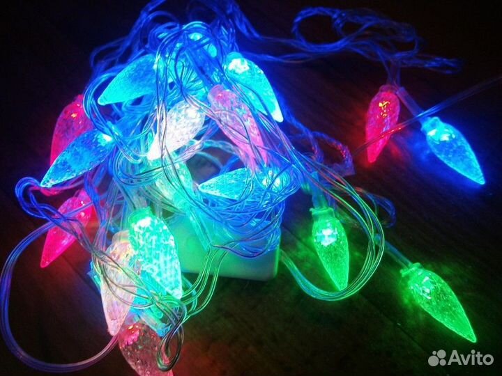 Гирлянда светодиодная Шишки цветная, 4 м