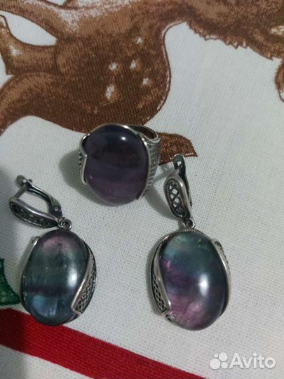 Серебро серьги и кольца