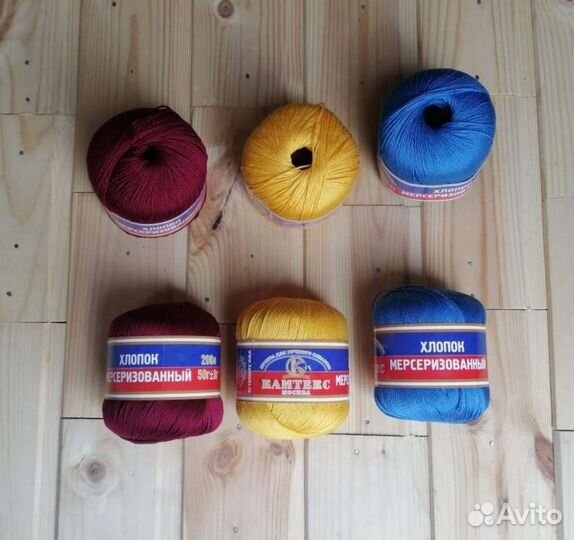Пряжа хлопок, мохер, полушерсть, акрил