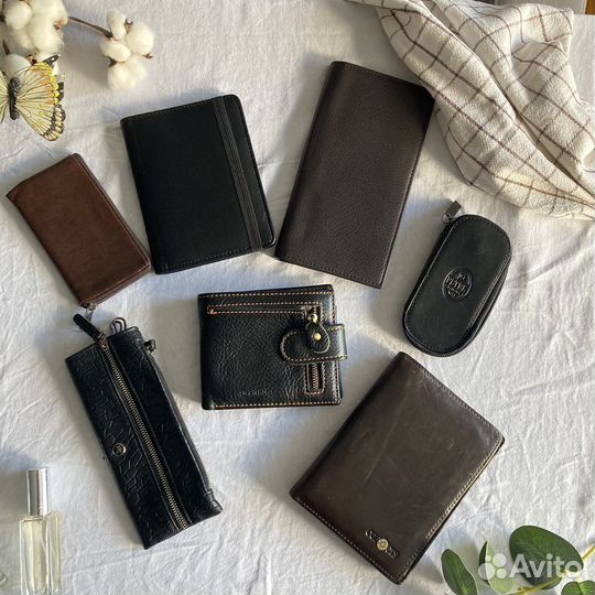 Мужской кошелек портмоне, ключница нат. кожа