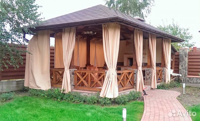 Уличные шторы для беседки веранды