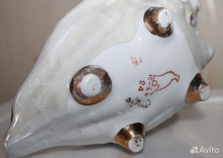 Ракушка с рыбкой статуэтка Дулëво Пепельница Гжель