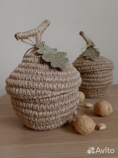 Корзинки из джута ручной работы