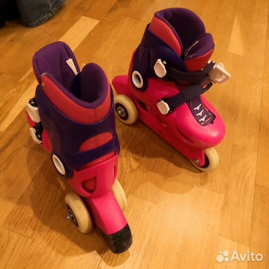 Роликовые коньки детские раздвижные трехколёсняе