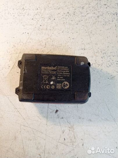 Аккумулятор на шуроповерт Metabo 18v 2.0 Ah