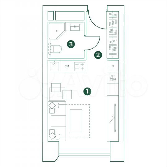 Квартира-студия, 24 м², 7/31 эт.