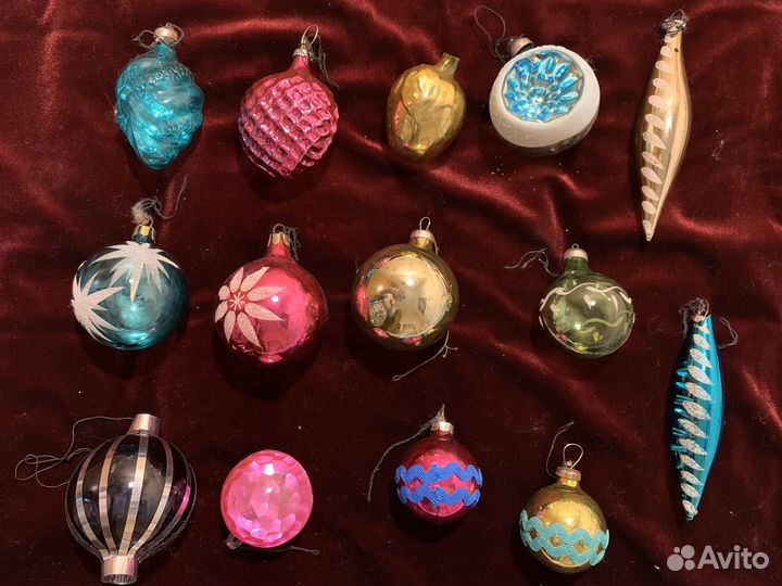 Елочные игрушки СССР стекло шары