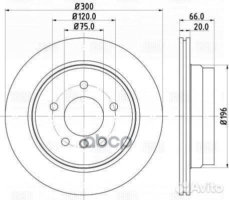 Диск тормозной BMW X1 (E84) (09) /1 (E81) (04