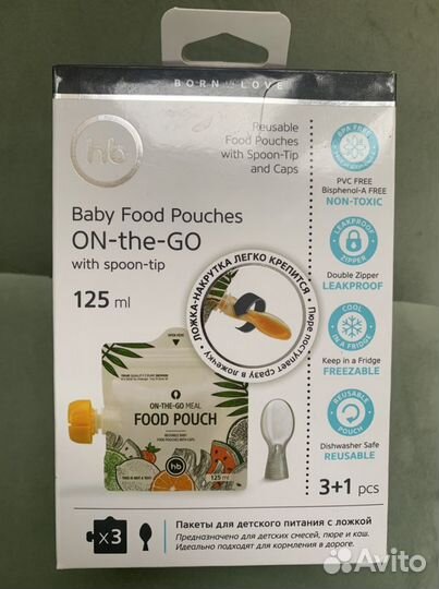 Пакеты для детского питания с ложкой Happy Baby