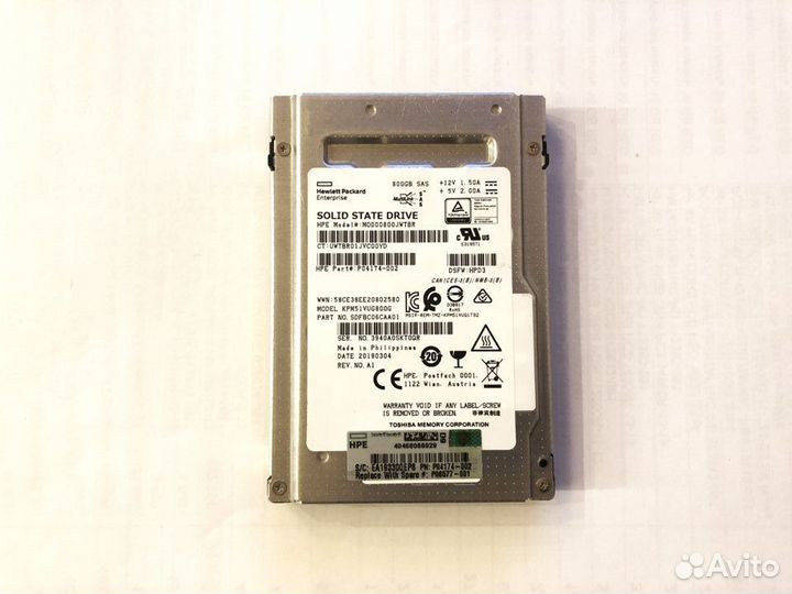 SSD HP 800Gb SAS MO000800jwtbr (P/N:P014174-002)