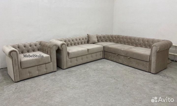 Диван Честер с кушеткой