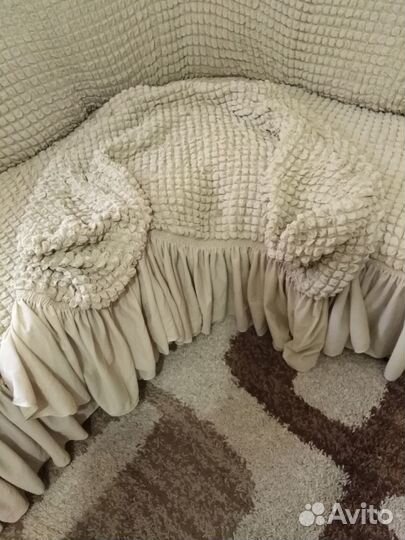 Накидка чехол на угловой диван и кресло