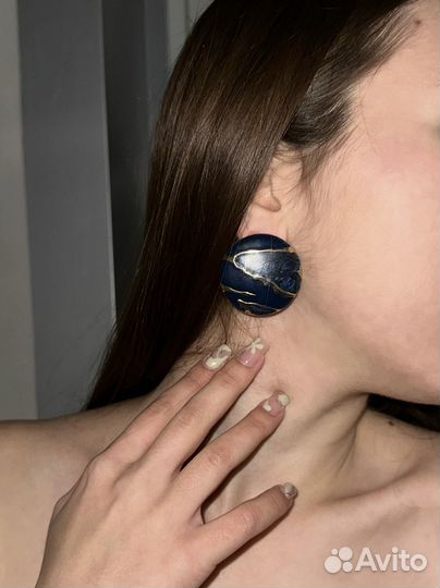 Серьги винтаж с эмалью