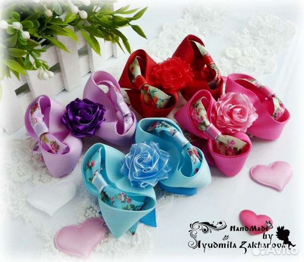 Бантики с розочками