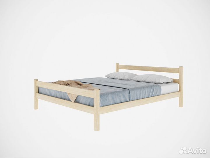 Двуспальная кровать из березы