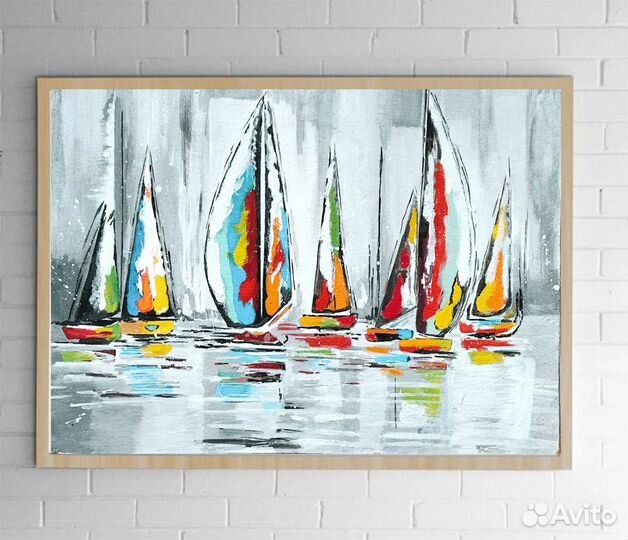 Картина Парусники акрилом