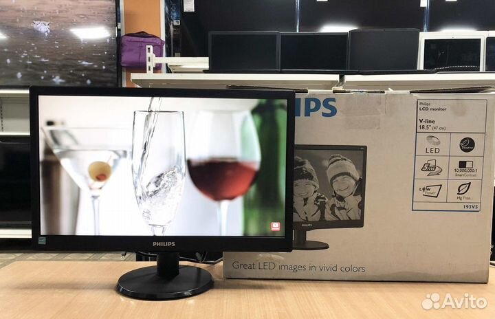 Монитор Philips 18.5(47) /Full HD/VGA