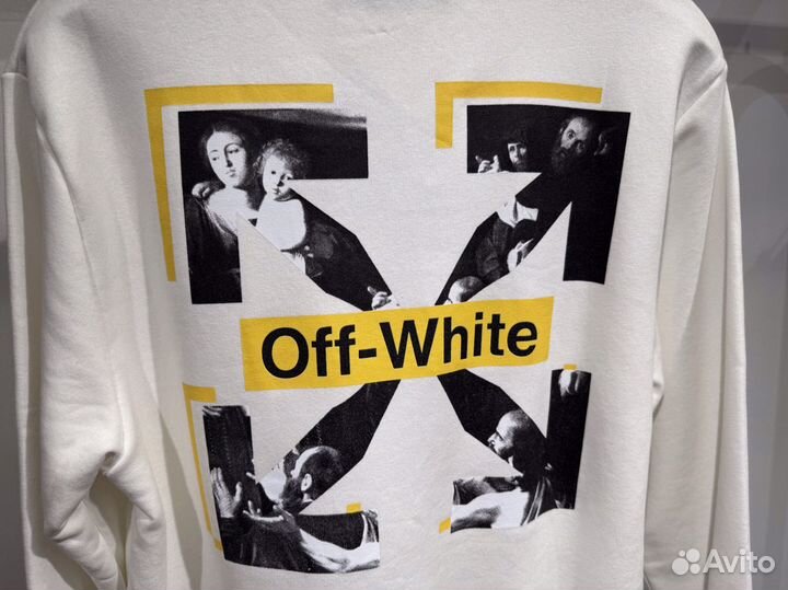 Толстовка off white белая с принтом