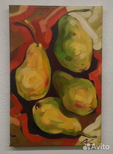 Картина маслом. Яблоки. Груши. Комплект
