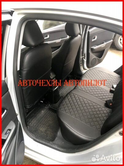 Чехлы Автопилот Kia Rio 3 Hb из экокожи чёрные