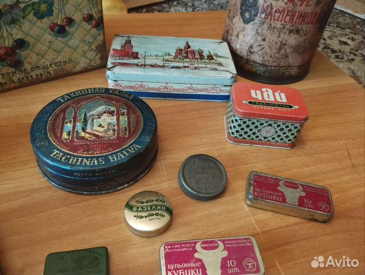 Антикварные, винтажные, жестяные банки