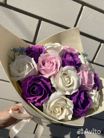 Букет из мыльных роз