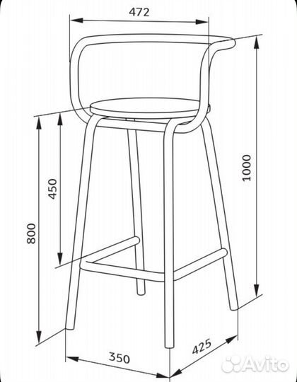 Комплект барных стульев лофт со спинкой