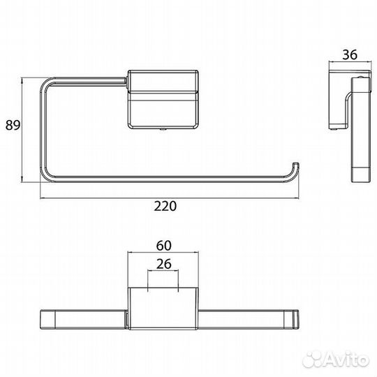 Emco Cue Полотенцедержатель-кольцо, открытый справа, 220mm, цвет хром