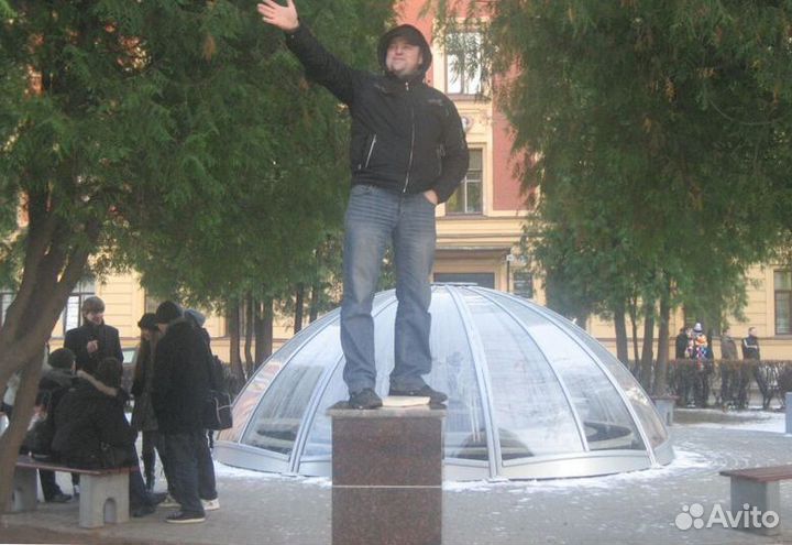 Остекление со стеклянным куполом