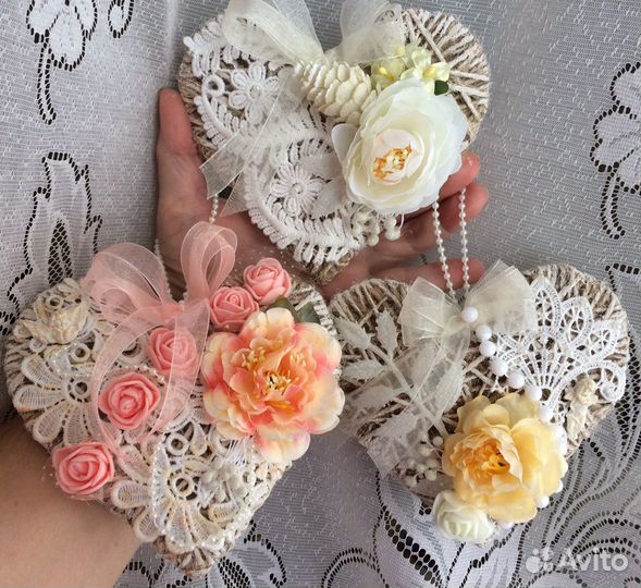 Винтажные сердечки - валентинки