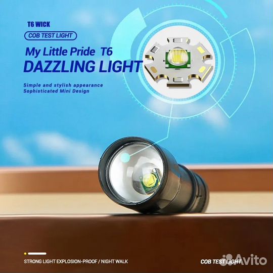 Фонарь светодиодный Plutus-Quinn, 2000 люмен перез