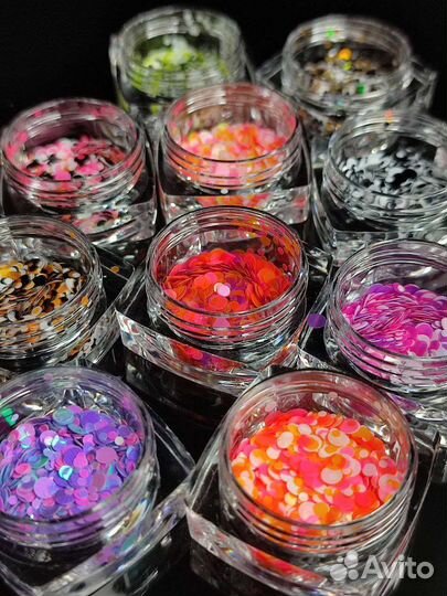 Блёстки, дизайны для ногтей