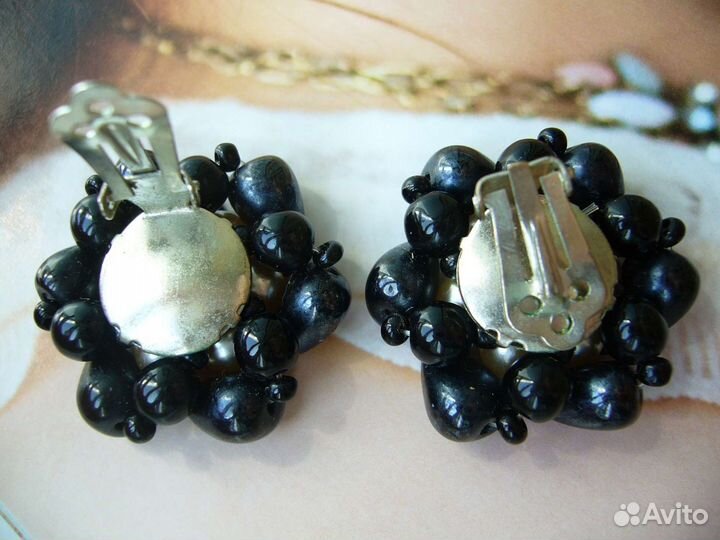 Клипсы. Чехия. Винтаж. Прошлый век