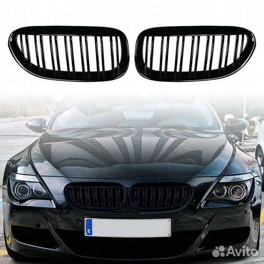 Ноздри решетки BMW E63 E64 глянец чёрный